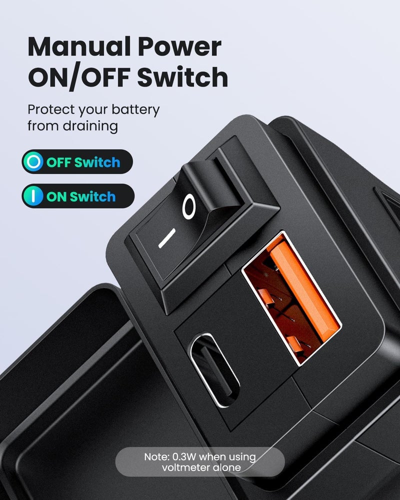Randpow Motorcycle USB Charger(38W), 6.8A USB Type C 2-in-1 Motorcycle Phone Charger Port, SAE to USB Adapter with ON/Off Switch and LED Voltage Monitor, Suitable for Dirt Bike, ATV (Red) - Image 3